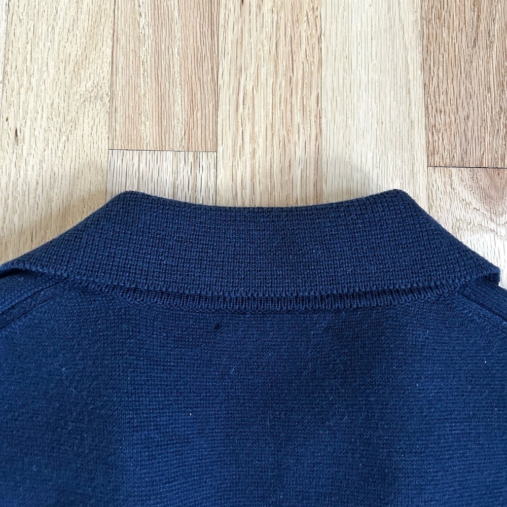 J.CREW warwick double breasted sweater blazer military prep navy size L - Picture 14 of 15
